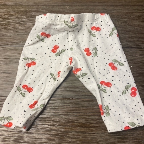 Girl's Jessica Simpson Cherry Leggings and red tank top set size 6-9 months - Picture 6 of 7